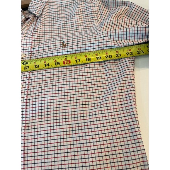 Ralph Lauren Classic Fit Red & Blue Checkered Button-Down Shirt 14.5/33 Mens Cot - Picture 9 of 9